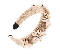 CIYODO Wide Seashell Pearl Hairband for Women Gentle Skin-friendly Headband with Elegant Shell Design Versatile Beach Hair Accessory for Wedding Bridal Holiday Simple Stylish Ocean Charm