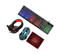 CIYODO Wired USB Keyboard Mouse Combo Rgb Backlit Ergonomic Gaming Keyboard and Mouse Set Headset for Office and PC Gaming
