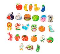 CIYODO Wooden Alphabet Puzzle for Shape Sorting Educational with Animal and Fruit Matching Preschool Learning Game for Early Development and Fine Motor Skills