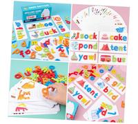 CIYODO Wooden Alphabet Spelling Blocks for Educational Learning with Picture Cards Cognitive Development Fine Craftsmanship Safe for Hands