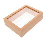 CIYODO Wooden Decorative Shadow Box Money Bank with Clear Coin Storage Stylish Home Decor Frame for Coffee Shops Restaurants and Living Spaces Versatile Savings Jar
