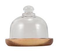 CIYODO Wooden Mini Cake Serving Plate Dome Cover Food Display Tray for Cupcakes Cookies and Desserts for Party Buffets