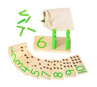 CIYODO Wooden Montessori Math Teaching Tool Kit for Ages Cognitive Counting Cylinders with Rubberwood Pegs Educational for Number Recognition and Hand-eye Coordination Development