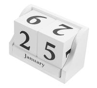 CIYODO Wooden Perpetual Desk Calendar Block Stylish Manual Date Changing Desktop Decor Compact Office and Classroom Shelf Calendar for Home and Workspaces