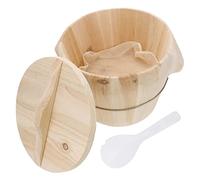 CIYODO Wooden Steaming Rice Bucket 21-handle Cedar Wood Steamer Natural Handmade Kitchen Steamed Bucket for Healthy Cooking