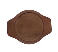 CIYODO Wooden Stone Bowl Holder with Double Ears for Korean Hot Pot Heat Resistant Oval Trivet Mat Non-slip Wood Base for Casserole Kitchen Table Protector and Serving Tray