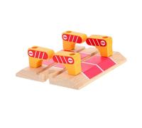 CIYODO Wooden Train Track Accessories Creative Road Block Station Platform with Barricade for Educational Playtime for Developing Hand Eye Coordination and Logical Thinking