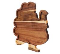 CIYODO Wooden Turkey Serving Platter Acacia Wood Thanksgiving Tray Hand Carved Autumn Dinner Plate for Holiday Snacks Desserts Cheese Party Decor
