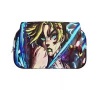 Ciyoulio JJBA Pencil Case Iggy/Star Platinum Double Layer 3D Print Pen Bag Student Pencil Bag Cartoon Stationery Bags Pen Pouch School Supplies Gift