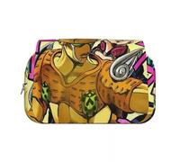 Ciyoulio JJBA Pencil Case Iggy/Star Platinum Double Layer 3D Print Pen Bag Student Pencil Bag Cartoon Stationery Bags Pen Pouch School Supplies Gift