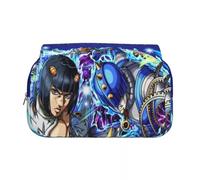 Ciyoulio JJBA Pencil Case Iggy/Star Platinum Double Layer 3D Print Pen Bag Student Pencil Bag Cartoon Stationery Bags Pen Pouch School Supplies Gift