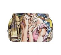 Ciyoulio JJBA Pencil Case Iggy/Star Platinum Double Layer 3D Print Pen Bag Student Pencil Bag Cartoon Stationery Bags Pen Pouch School Supplies Gift