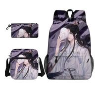 Ciyoulio Xie Lian Anime Backpack with Crossbody Bag Pen Pouch 3-Piece Set Hua Cheng Schoolbag Satchel Pen Bags Shoulder Bag Bookbag