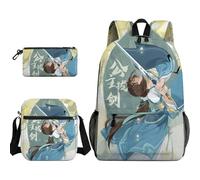 Ciyoulio Xie Lian Anime Backpack with Crossbody Bag Pen Pouch 3-Piece Set Hua Cheng Schoolbag Satchel Pen Bags Shoulder Bag Bookbag