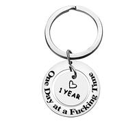 Ciyumu Recovery Keychain Addiction Recovery Gift AA Gift 1 Day at a Time Gift Recovery Sobriety 1 Years Milestone Gifts Alcoholics Anonymous AA NA Recovery Sobriety Anniversary Present