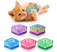 CiyvoLyeen 5 Pack Plush D20 Dice Catnip Toys for Indoor Cats