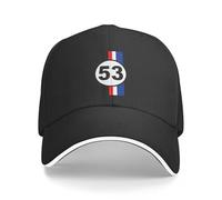 CIZIEOE Baseball Cap Herbie car 53 - Vintage Bug - Vintage car - Retro car Sunhat Rave Sun Cap Caps Black