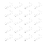 Cizme 20pcs Acrylic Clear Nose Screw Stud 20G 7mm L Shaped Nose Retainer Bioflex Transparent Hide Piercing Flat Back