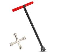 CIZTADA 16 Inch Water Meter Key with 4 Way Multi-Functional Water Utilities Key Contractor Grade Valve Shutoff Key Tool for Main Water Meter