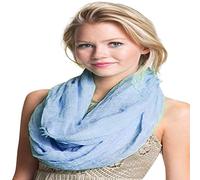 CJ Apparel Baby Blue Nepalese Mobius Infinity Scarf Seconds Snood Cowl Circular Tube Round Shawl Pashmina