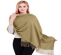 CJ Apparel Beige Mink Thick Solid Colour Design Cotton Blend Shawl Scarf Wrap Stole Throw Head Wrap Pashmina Hand Made in Nepal NEW