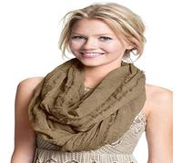 CJ Apparel Beige Mobius Infinity Scarf Snood Cowl Circular Tube Eternity Shawl Pashmina Hand Made in Nepal