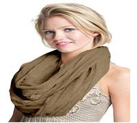 CJ Apparel Beige Mobius Infinity Scarf Snood Cowl Tube Round Shawl Seconds NEW(Size: One Size)