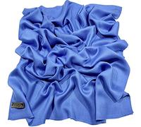 CJ Apparel Blue Solid Colour Fringe Design Nepalese Shawl Scarf Wrap Stole Throw Head Wrap Pashmina Hand Made in Nepal New