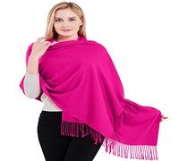 CJ Apparel Bright Pink Hot Pink 100% Cashmere Shawl Pashmina Scarf Wrap Stole Head Wrap Hand Made in Nepal New