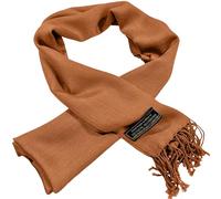 CJ Apparel Burnt Orange Persimmon Orange Men's Nepalese Solid Colour Design Fashion Scarf Seconds Scarves Neck Wrap Hand Made in Nepal New
