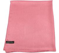 CJ Apparel Coral Pink Solid Colour Fringe Design Nepalese Shawl Seconds Scarf Wrap Stole Throw Head Wrap Pashmina Hand Made in Nepal