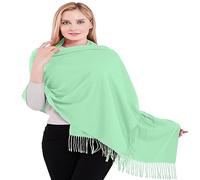CJ Apparel Cyan Blue Green Baby Green Genuine 100% Cashmere Shawls Gift Hand Made in Nepal Shawl Pashmina New