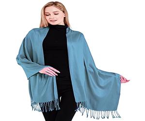 CJ Apparel Denim Blue Solid Colour Design Shawl Scarf Wrap Pashmina Seconds NEW(Size: One Size)