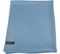 CJ Apparel Denim Blue Solid Colour Fringe Design Nepalese Shawl Seconds Scarf Stole Throw Head Wrap Pashmina Hand Made in Nepal