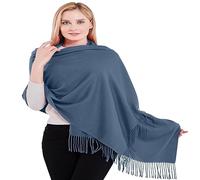 CJ Apparel Denim Blue Thick Solid Colour Design Cotton Blend Shawl Scarf Wrap Stole Throw Head Wrap Pashmina