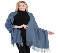 CJ Apparel Denim Blue Thick Solid Colour Design Cotton Blend Shawl Seconds Scarf Wrap Stole Throw Head Wrap Pashmina