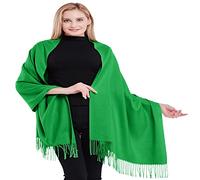 CJ Apparel Forest Green 100% Cashmere Shawl Pashmina Scarf Wrap Stole Hand Made in Nepal
