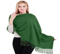 CJ Apparel Forest Green Thick Solid Colour Design Cotton Blend Shawl Scarf Wrap Stole Throw Head Wrap Pashmina Hand Made in Nepal New