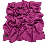 CJ Apparel Fuchsia Purple Solid Colour Fringe Design Nepalese Shawl Scarf Wrap Stole Throw Head Wrap Pashmina Hand Made in Nepal New