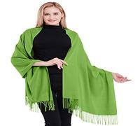 CJ Apparel Green 100% Cashmere Shawl Pashmina Scarf Wrap Stole Hand Made in Nepal New