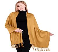 CJ Apparel Halloween Pumpkin Orange Princeton Orange Solid Colour Tassels Design Nepalese Shawl Seconds Scarf Wrap Stole Throw Head Wrap Pashmina New