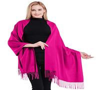 CJ Apparel Hot Pink Bright Pink 100% Cashmere Shawl Pashmina Scarf Wrap Stole Hand Made in Nepal New