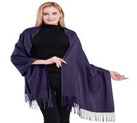 CJ Apparel Indigo Blue 100% Cashmere Shawl Pashmina Scarf Wrap Stole Hand Made in Nepal