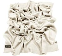 CJ Apparel Ivory Off White Cream Solid Colour Fringe Design Nepalese Shawl Scarf Wrap Stole Throw Head Wrap Pashmina Hand Made in Nepal New