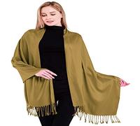 CJ Apparel Light Brown Solid Colour Design Nepalese Shawl Seconds Scarf Wrap Stole Throw Head Wrap Pashmina Hand Made in Nepal New