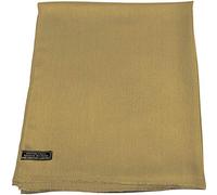 CJ Apparel Light Brown Solid Colour Fringe Design Nepalese Shawl Seconds Scarf Wrap Stole Throw Head Wrap Pashmina Hand Made in Nepal New