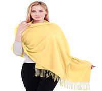 CJ Apparel Light Gold 100% Cashmere 2 Ply Shawl Seconds Pashmina Scarf Wrap Stole Hand Made in Nepal New