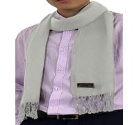 CJ Apparel Light Grey Men's Nepalese Solid Colour Design Fashion Scarf Scarves Neck Wrap Hand Made in Nepal