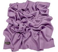 CJ Apparel Magenta Mauve Light Purple Lilac Solid Colour Fringe Design Nepalese Shawl Scarf Wrap Stole Throw Head Wrap Pashmina Hand Made in Nepal New