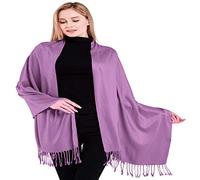 CJ Apparel Mauve Magenta Light Purple Lilac Solid Colour Tassels Design Shawl Seconds Scarf Wrap Stole Throw Head Wrap Pashmina New